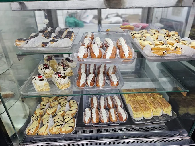 Custard slices, eclairs and fresh pastries
